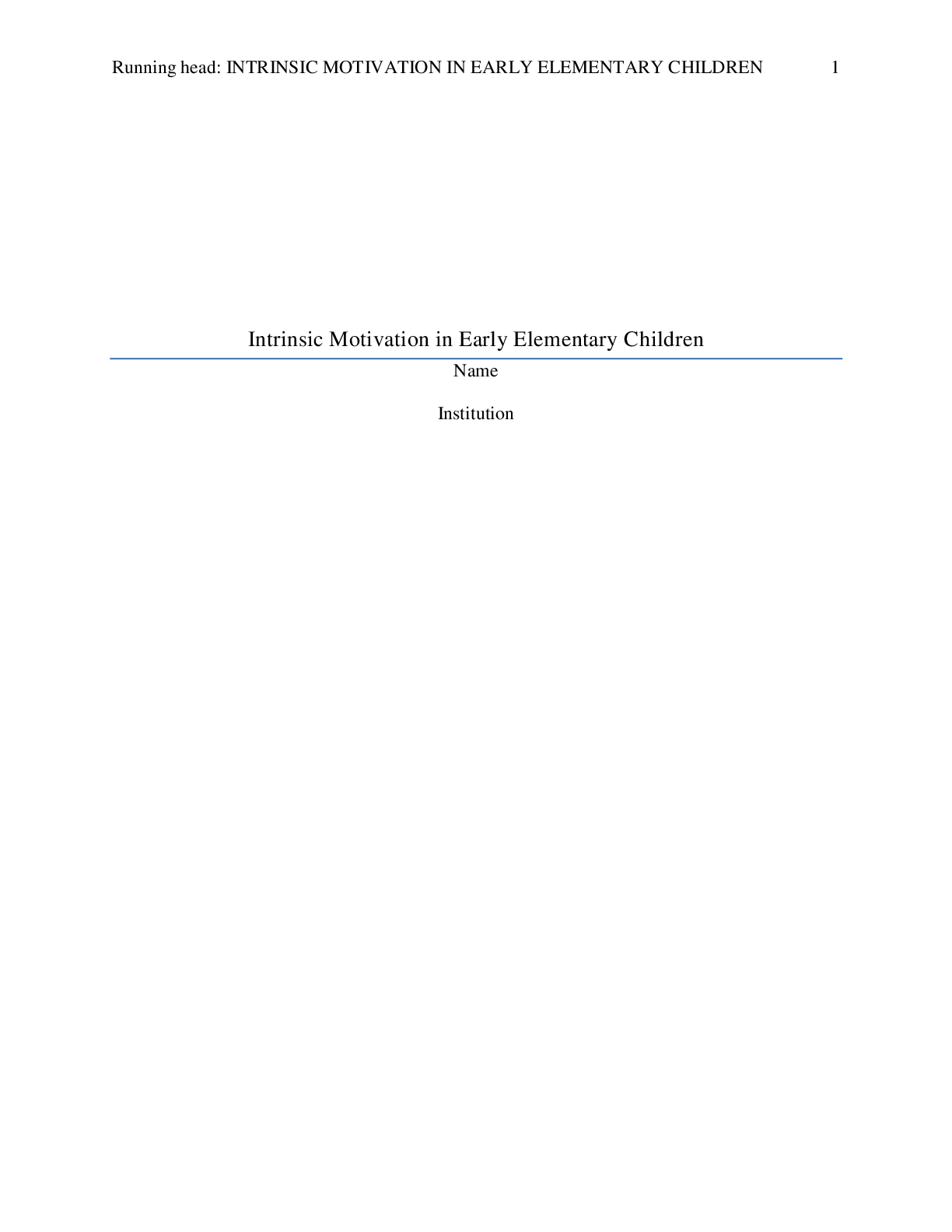 Preview image for Intrinsic Motivation in Early Elementary Children